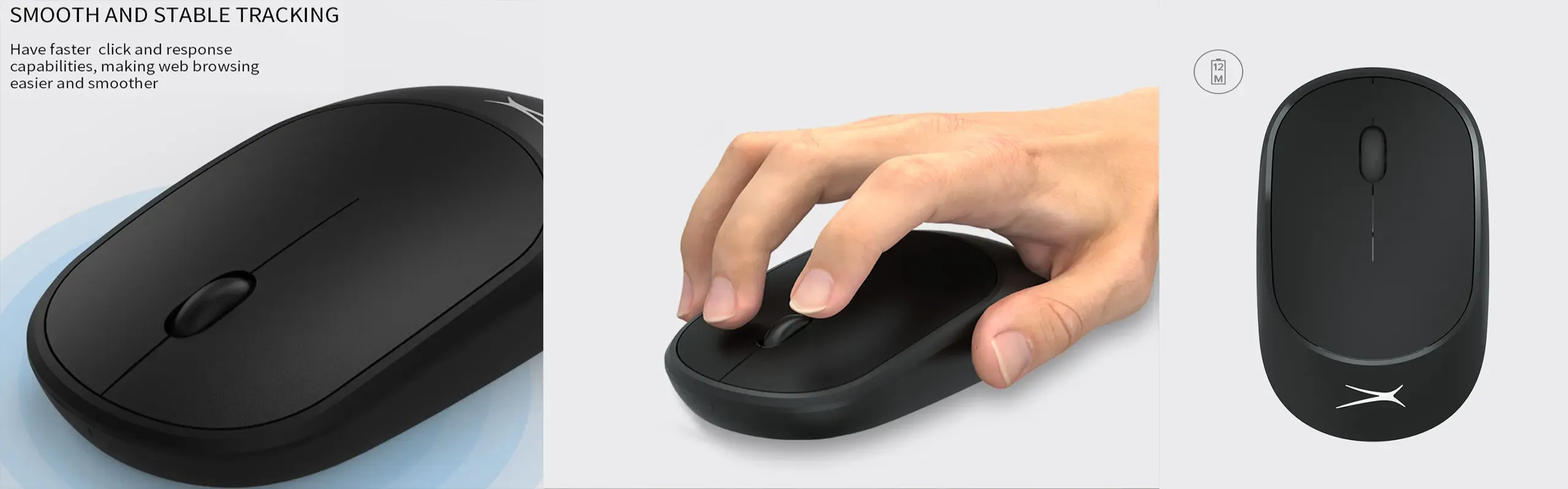 Altec Lansing ALBM7314 - Wireless Large gaming mouse for Big Hands in Ergonomic design 5-Levels Adjustable DPI with Smart Sleep mode 2.4Ghz Infrared tracking