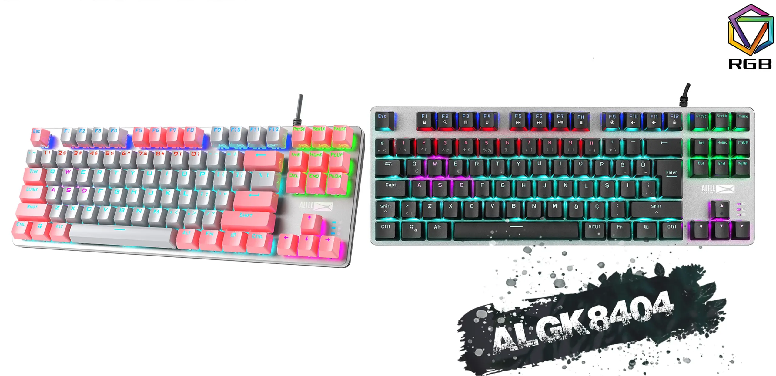 Altec Lansing ALGK8404 - Wired Mechanical Gaming Keyboards for Gamers in Ergonomic design N-key rollover with dynamic RGB backlit Tenkeyless gaming keyboards