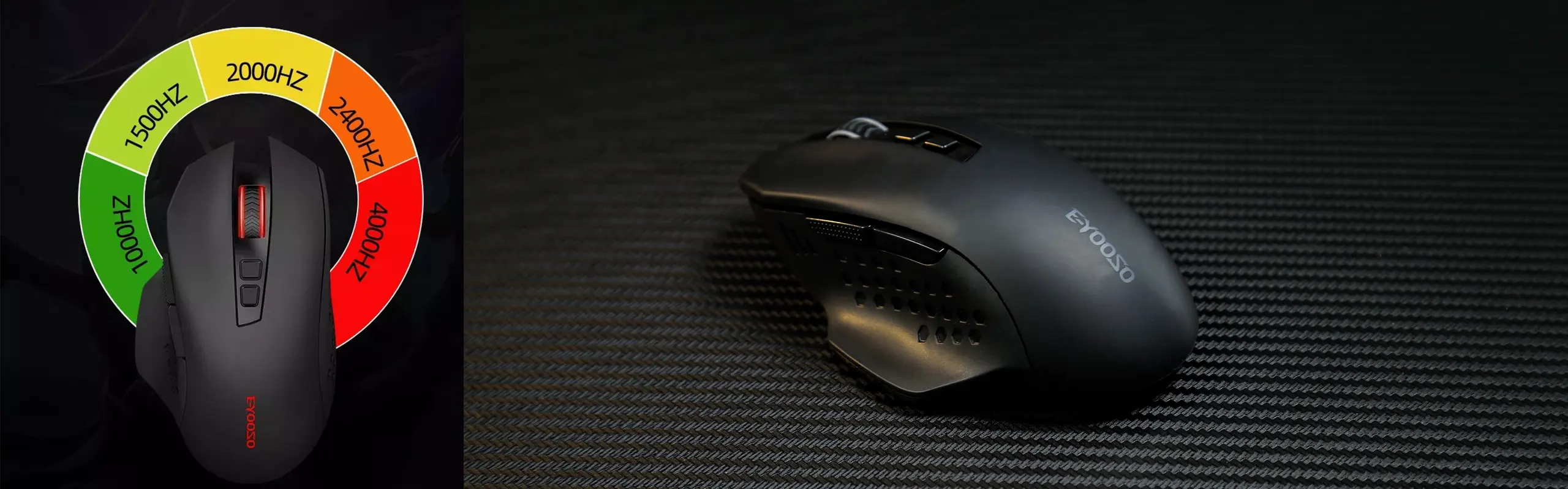 EYOOSO X28 - Wireless Gaming Mouse for Pro gamers in Ergonomic design Anti-Slip material with Adjustable 5 Levels DPI Infrared optical tracking mice