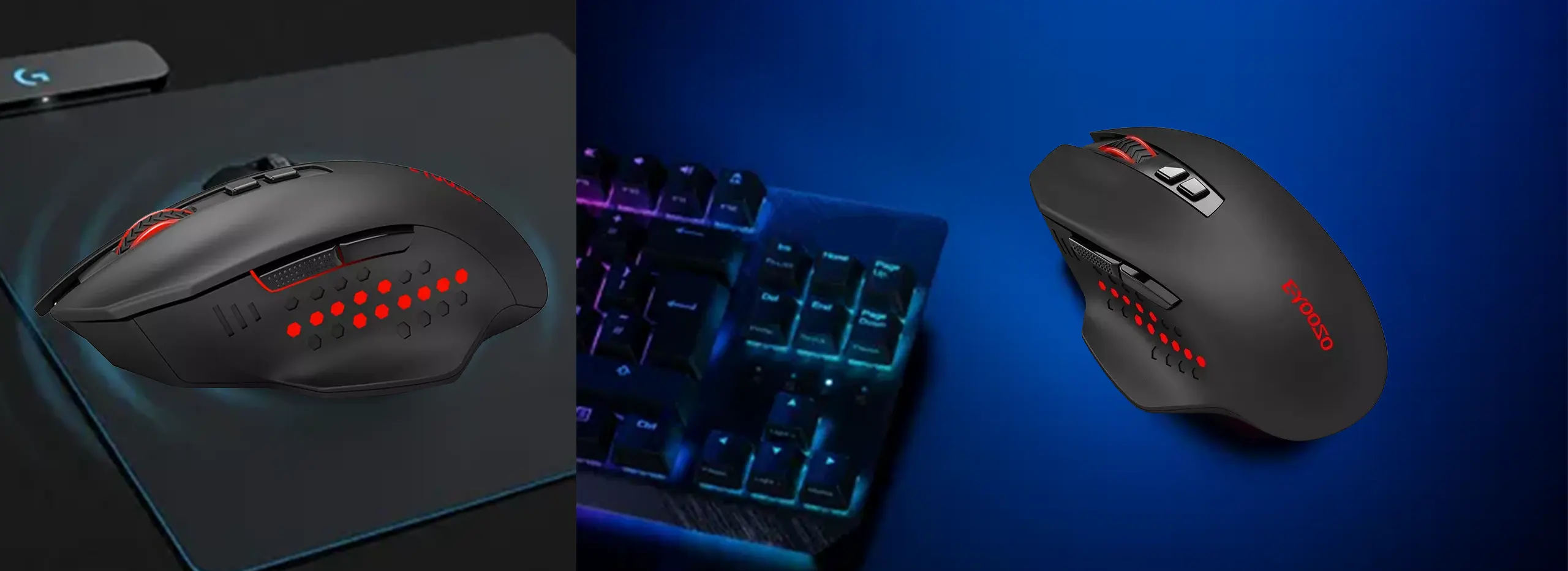 EYOOSO X28 - Wireless Gaming Mouse for Pro gamers in Ergonomic design Anti-Slip material with Adjustable 5 Levels DPI Infrared optical tracking mice