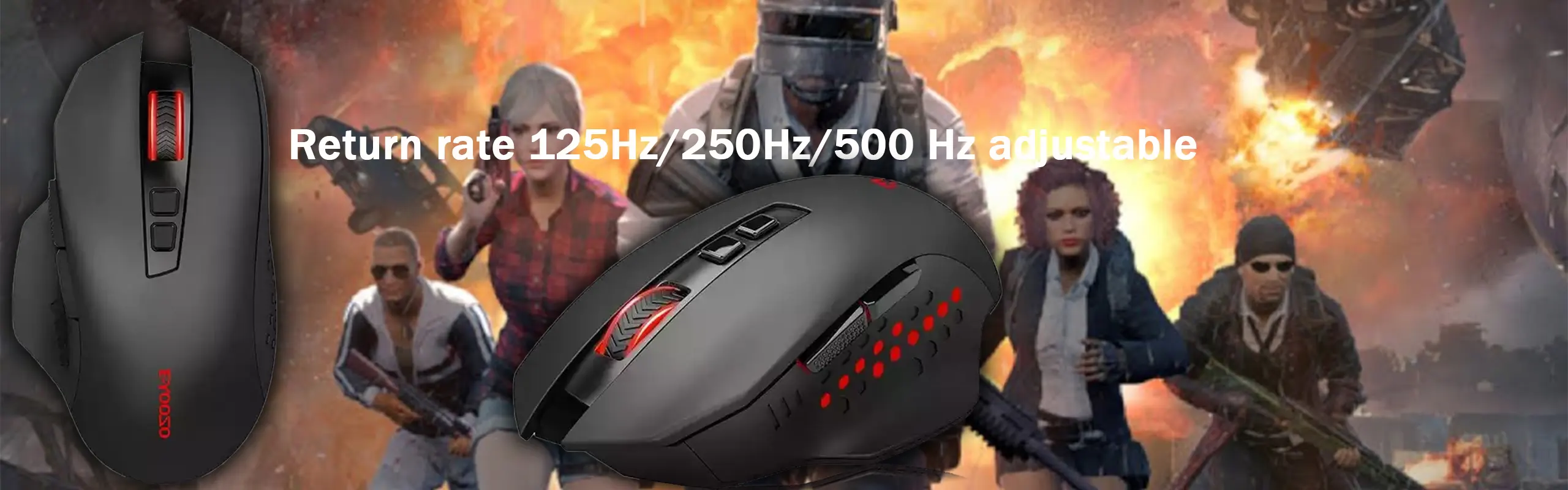 EYOOSO X28 - Wireless Gaming Mouse for Pro gamers in Ergonomic design Anti-Slip material with Adjustable 5 Levels DPI Infrared optical tracking mice
