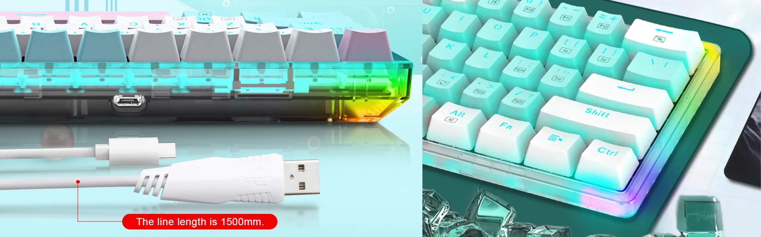 EYOOSO Z11T Mechanical Gaming Keyboard for Gamers with Ergonomic design RGB lights unique bicolor mold keycaps N-keys rollover keyboard with switches Wired USB interface