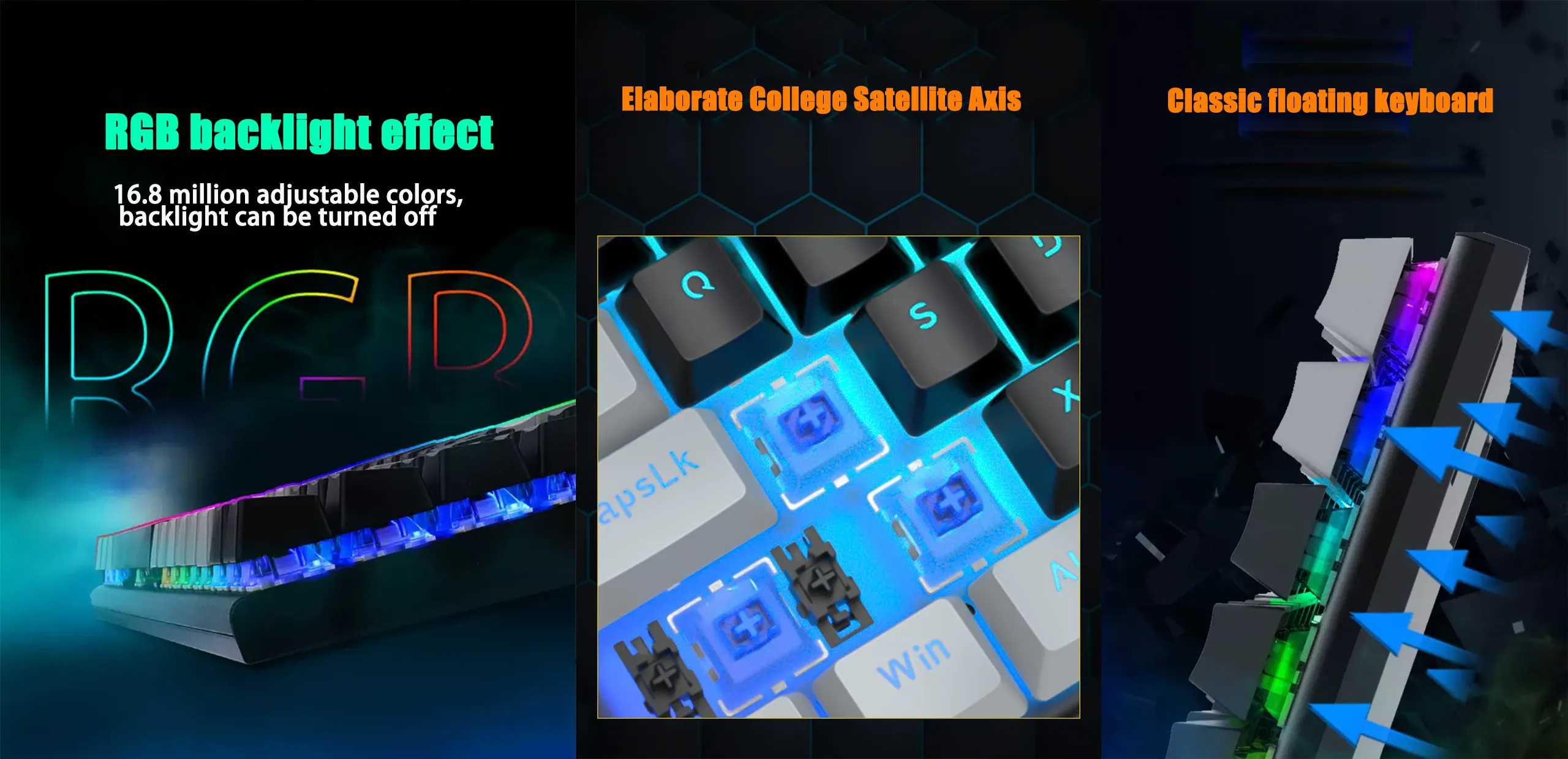 EYOOSO Z19 - Mechanical Gaming Keyboards Wired for Gamers in Ergonomic Compact design with Customizable RGB lightings N-KEY Rollover Hot-Swappable versatile gaming keyboard