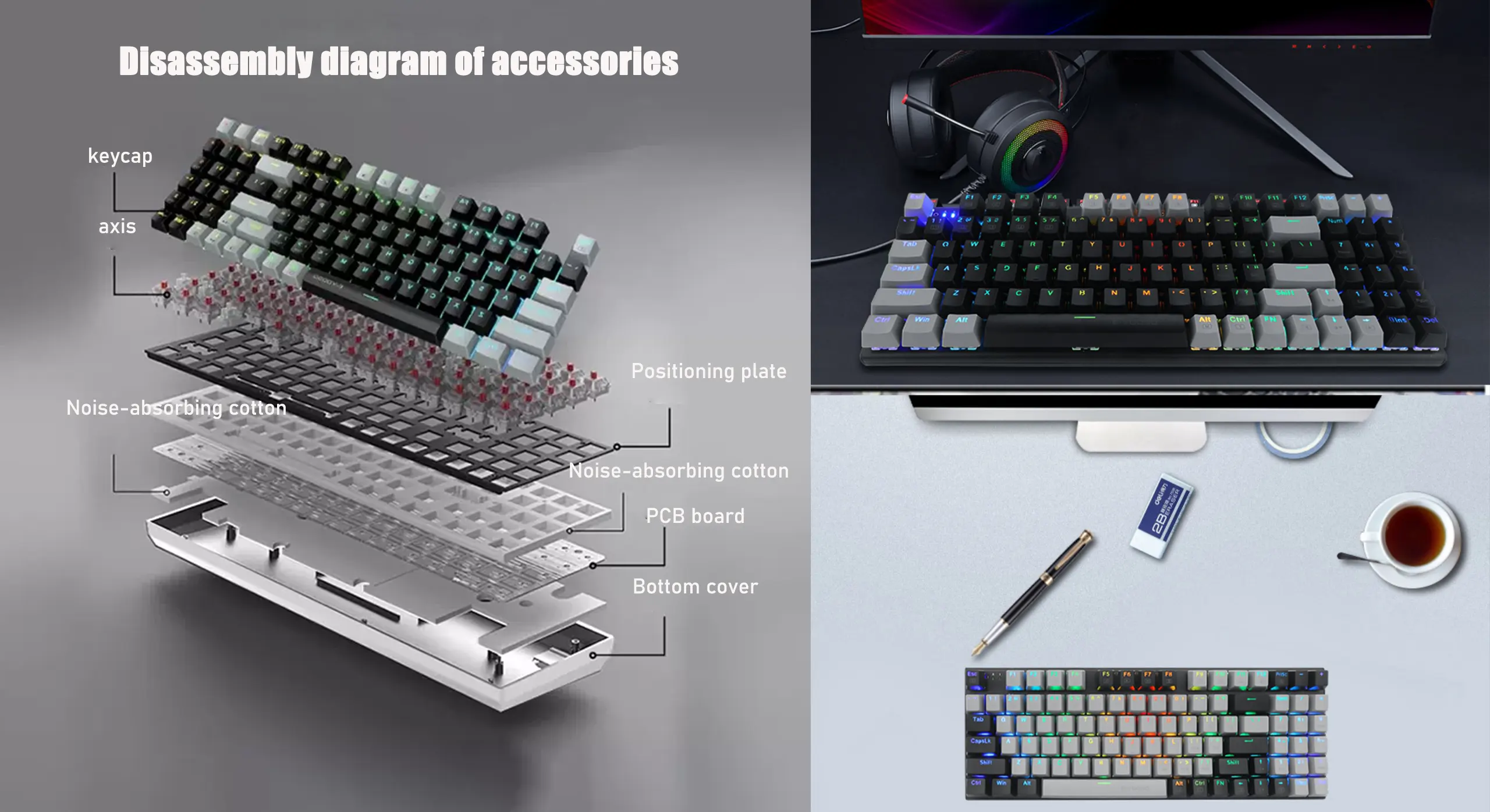EYOOSO Z19 - Mechanical Gaming Keyboards Wired for Gamers in Ergonomic Compact design with Customizable RGB lightings N-KEY Rollover Hot-Swappable versatile gaming keyboard