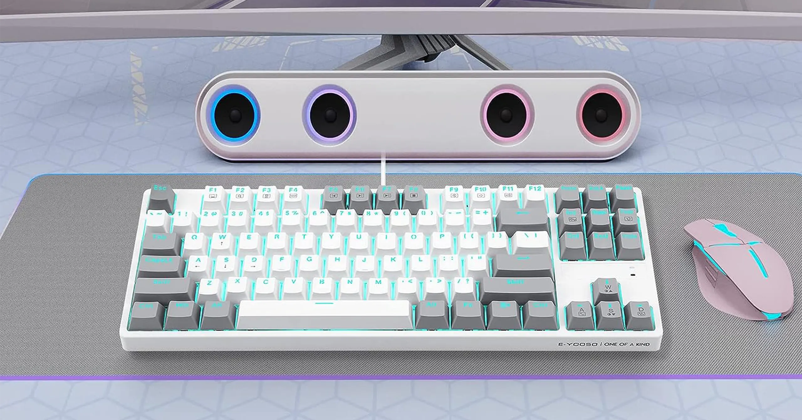 EYOOSO Z87 - Mechanical Gaming Keyboards 2023 Wired for Gamers in Ergonomic design 9 customizable lightings Hot-Swappable gaming keyboard with Versatile Functionality USB interface Windows/MAC