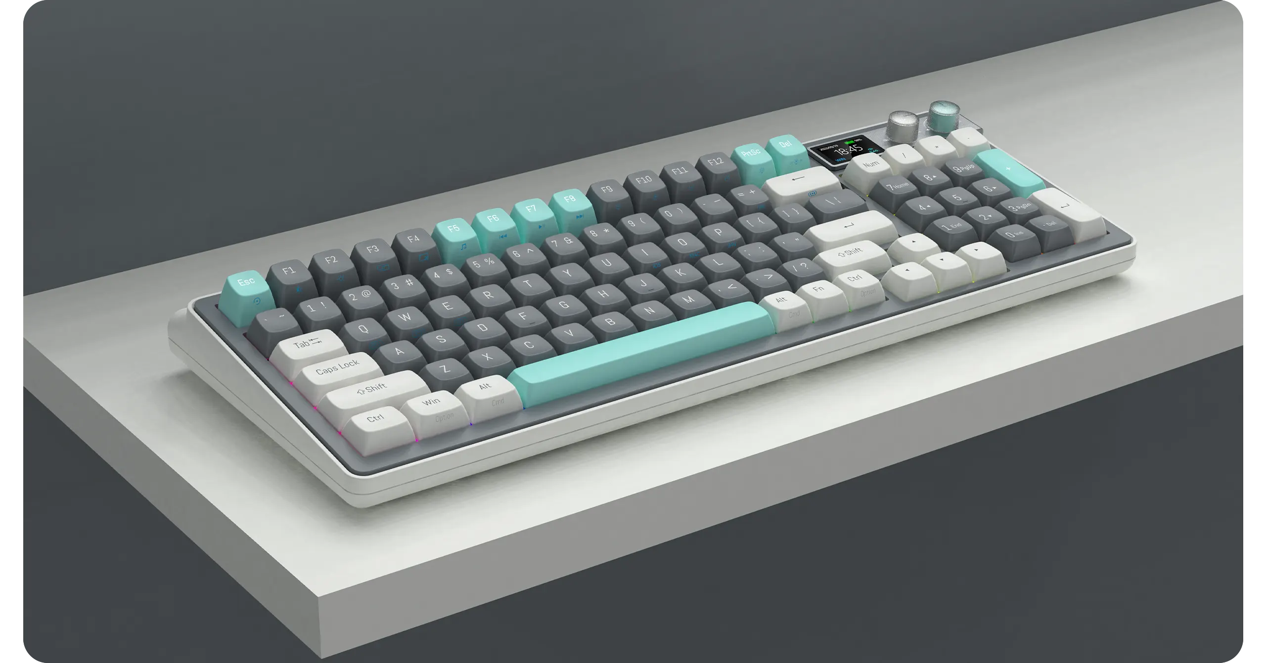 FOPATO H98 - Hot-swappable customized Mechanical Gaming Keyboard with RGB Backlit effects wireless 2.4Ghz/bluetooth connectivity TTC switch keyboard plus LCD display 6000mAH Battery Windows/MAC/IOS