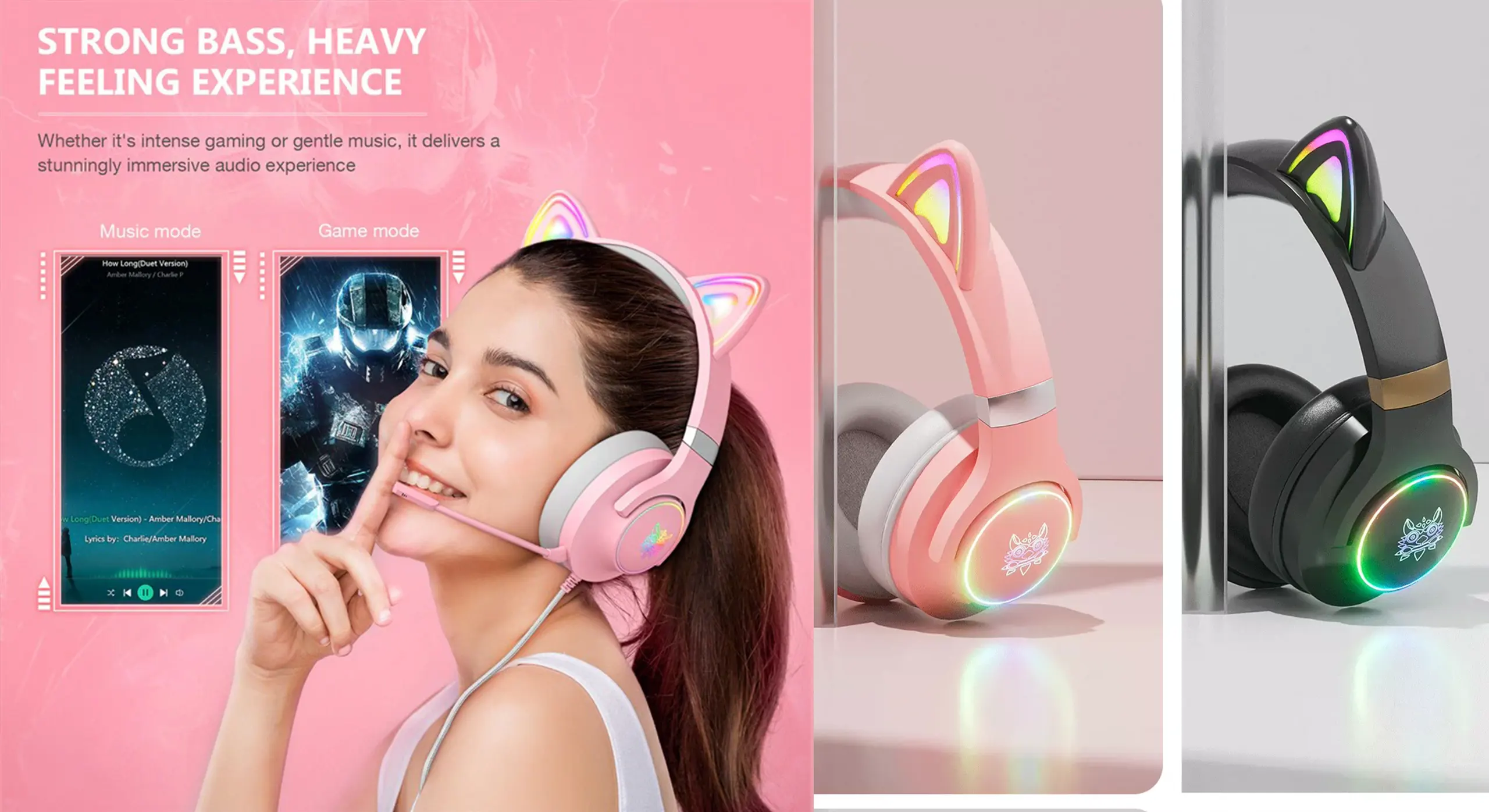 ONIKUMA X30 - Gaming headsets for Gamers Wired with Noise Canceling Omni-directional Microphone Stereo Surround Sound RGB Lights Gaming Headphones