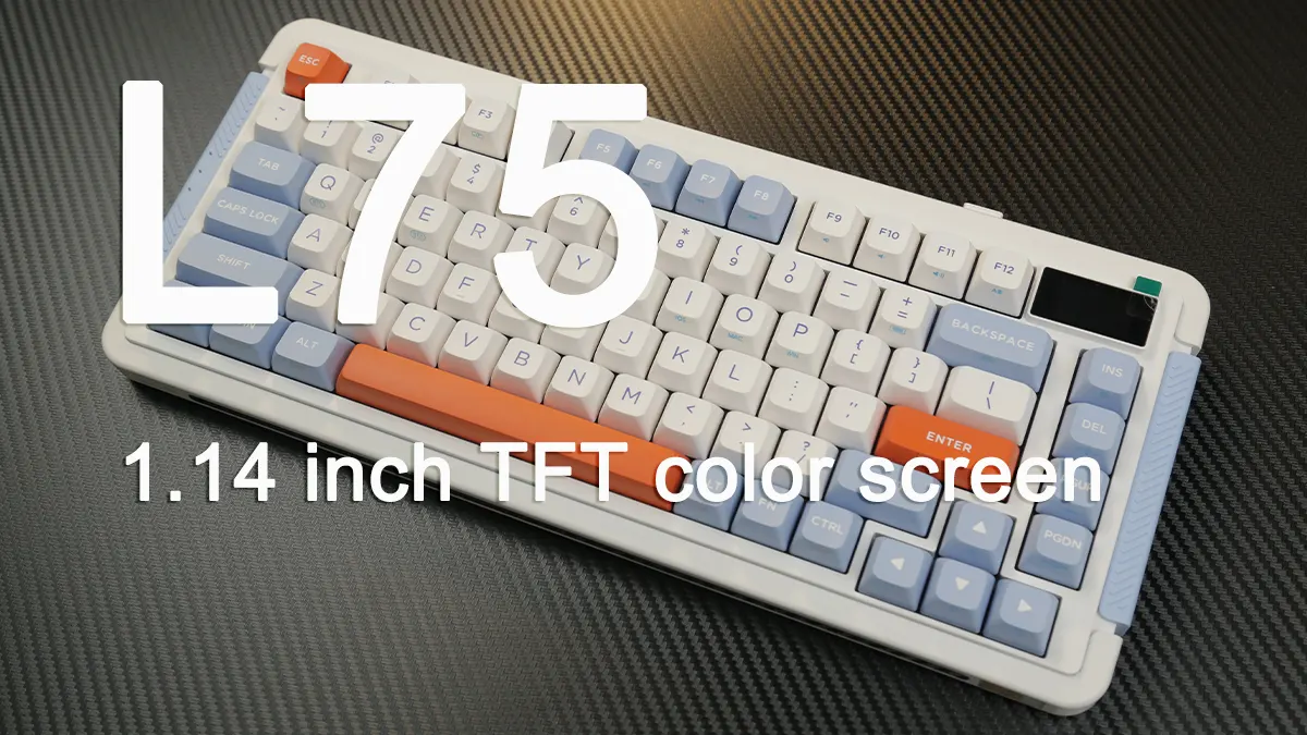 Royalaxe L75 - Mechamical Gaming keyboard Hot-swappable customizable keyboard with RGB backlit effects Wireless/bluetooth keyboard plus LCD display/4000mAh Battery
