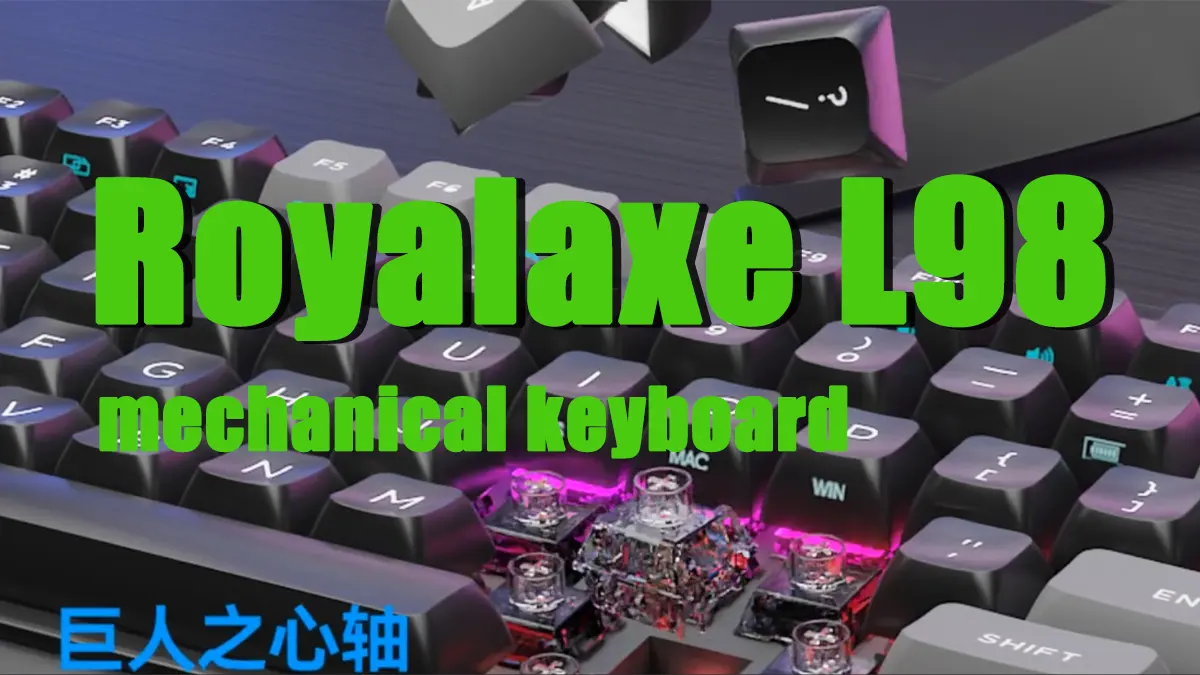 Royalaxe L98 - Mechanical Gaming keyboard Hot-swappable customizable keyboard with RGB backlit effects Wireless 2.4Ghz/bluetooth keyboard plus LCD display/6000mAh Battery